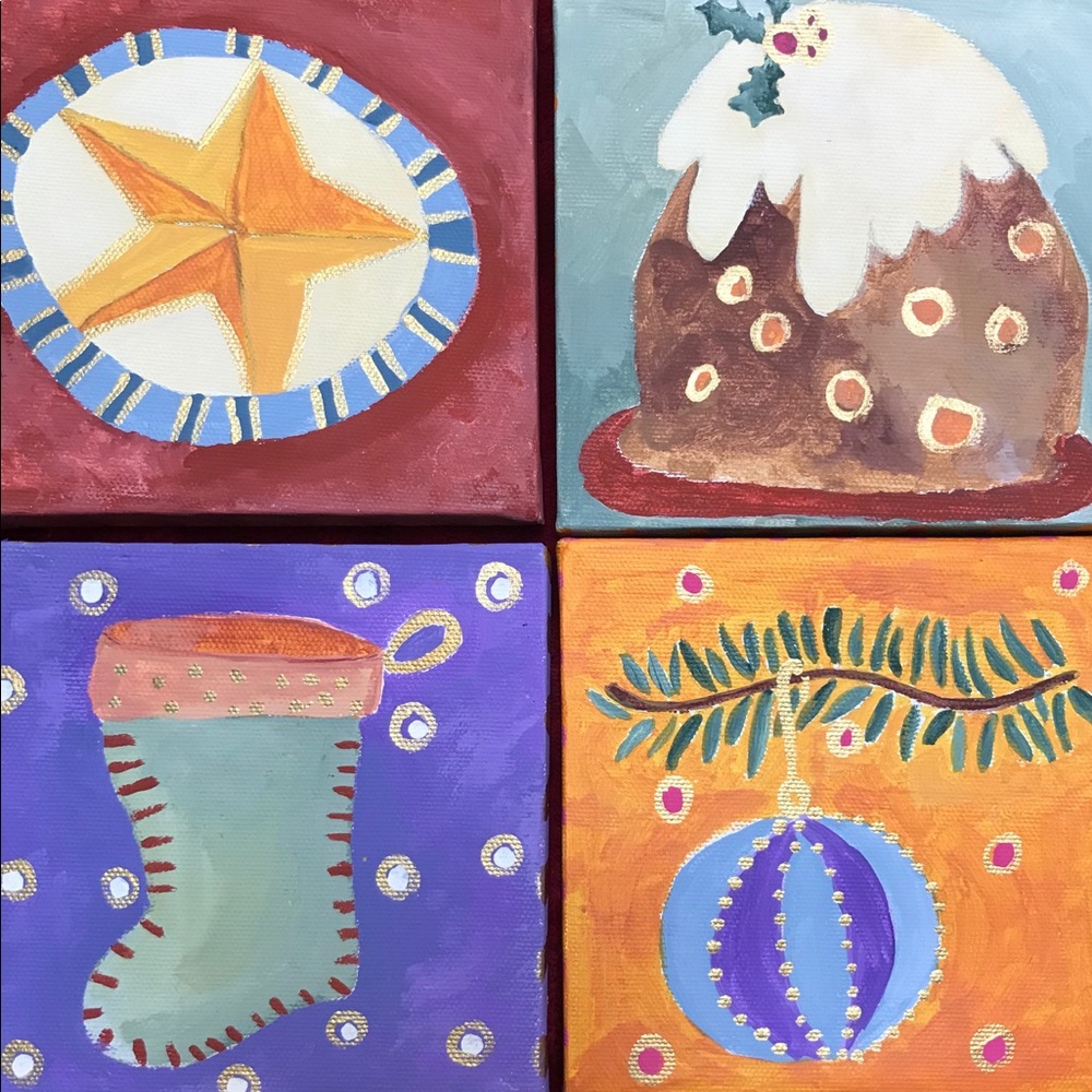 Hand painted xmas art
